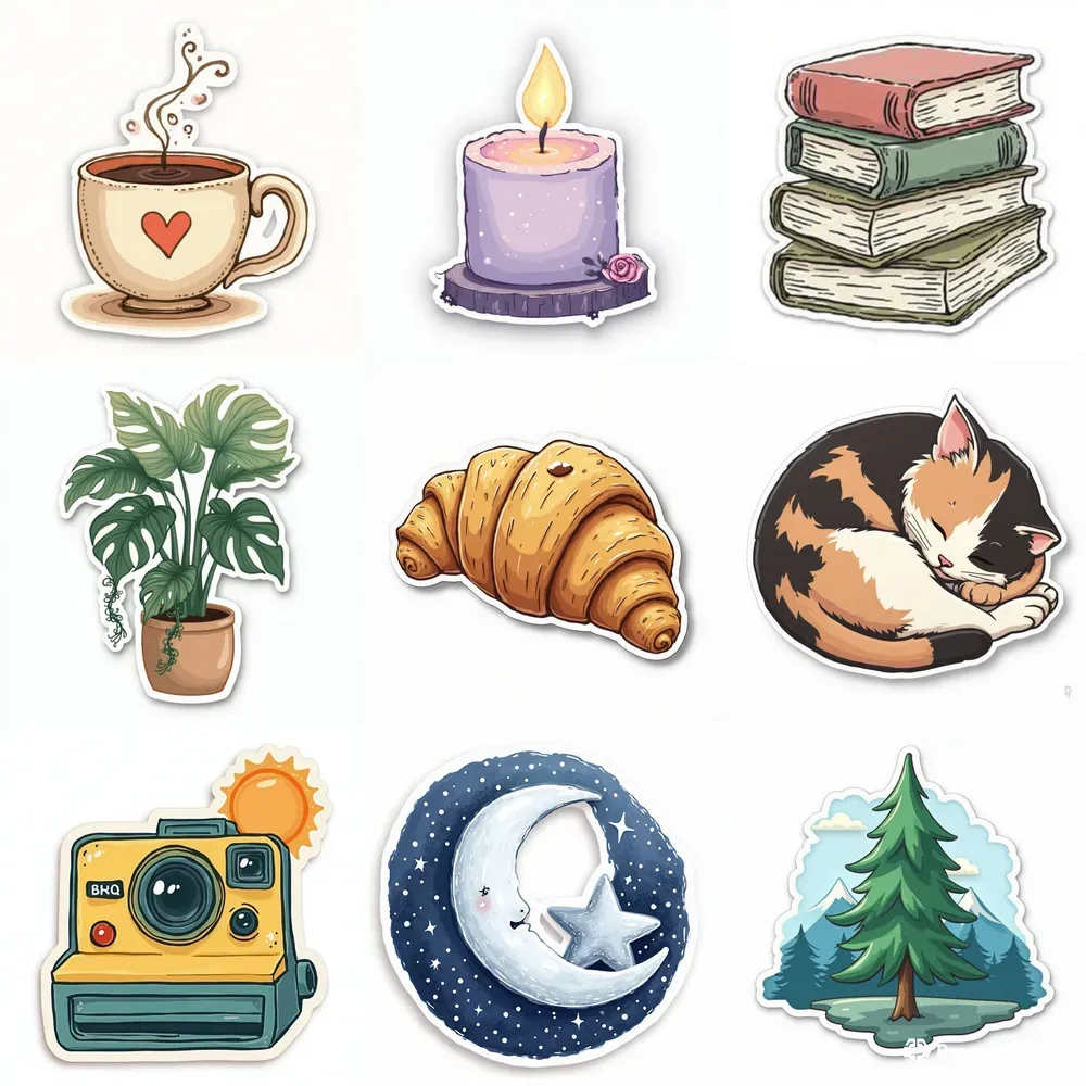 Chic Minimalist Handdrawn Stickers