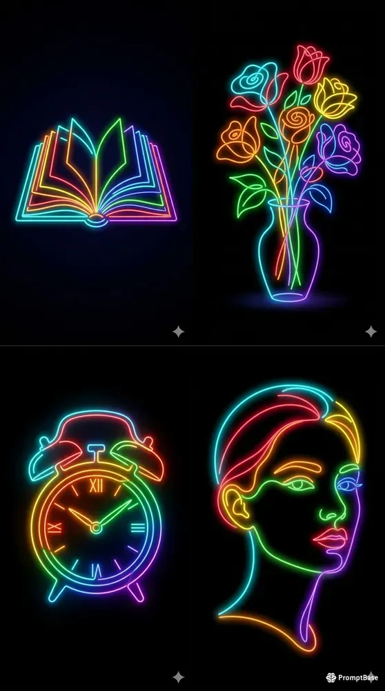 Neon Line Art Minimal Glows