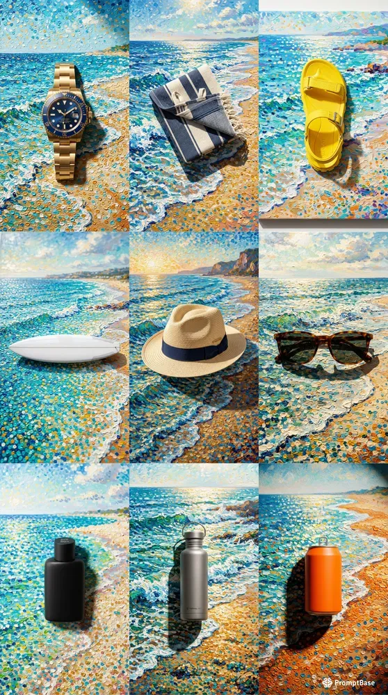 Fine Art Pointillism Ocean Pro Layouts