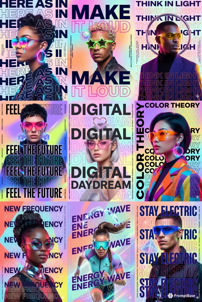 Synthpop Gradient Editorial Posters