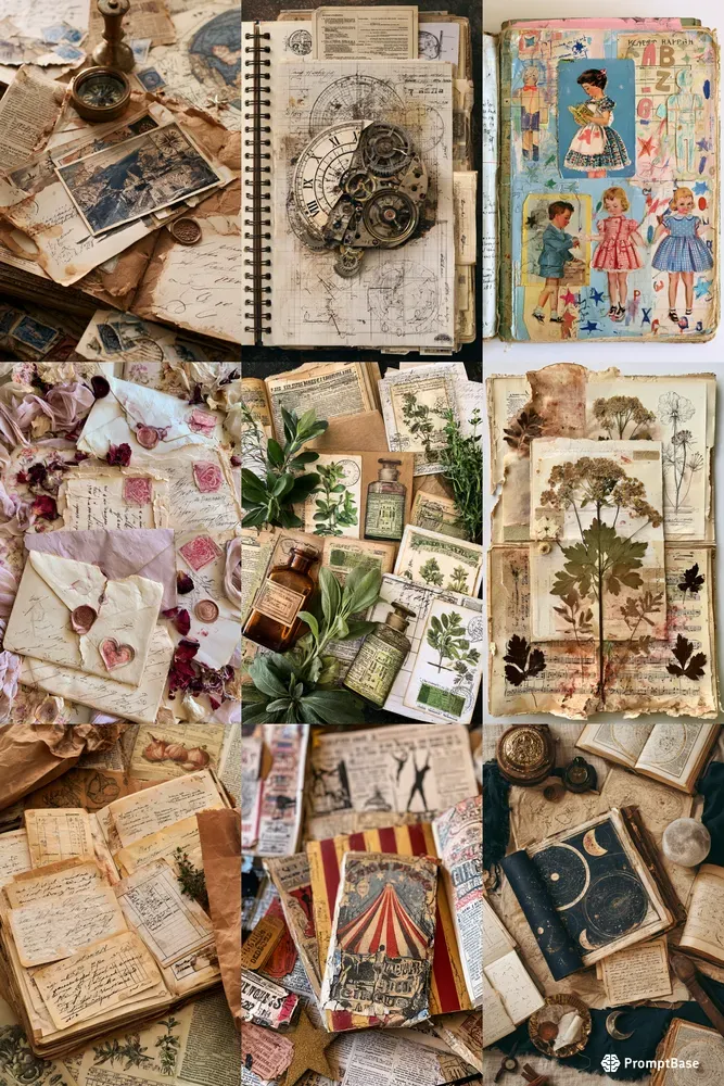 Vintage Junk Journal Art Generator