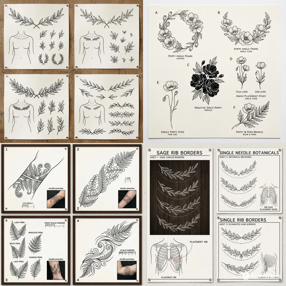 Botanical Border Tattoos