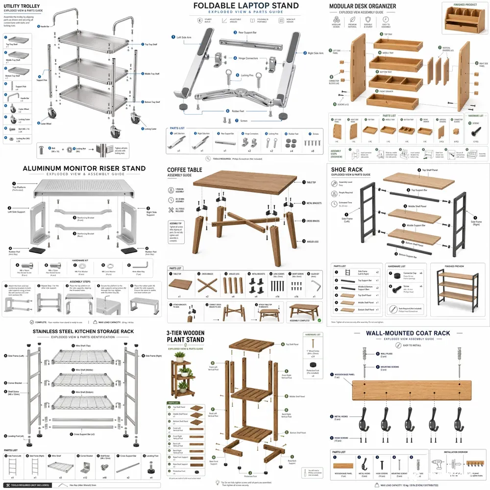 Clean Exploded Assembly Manuals