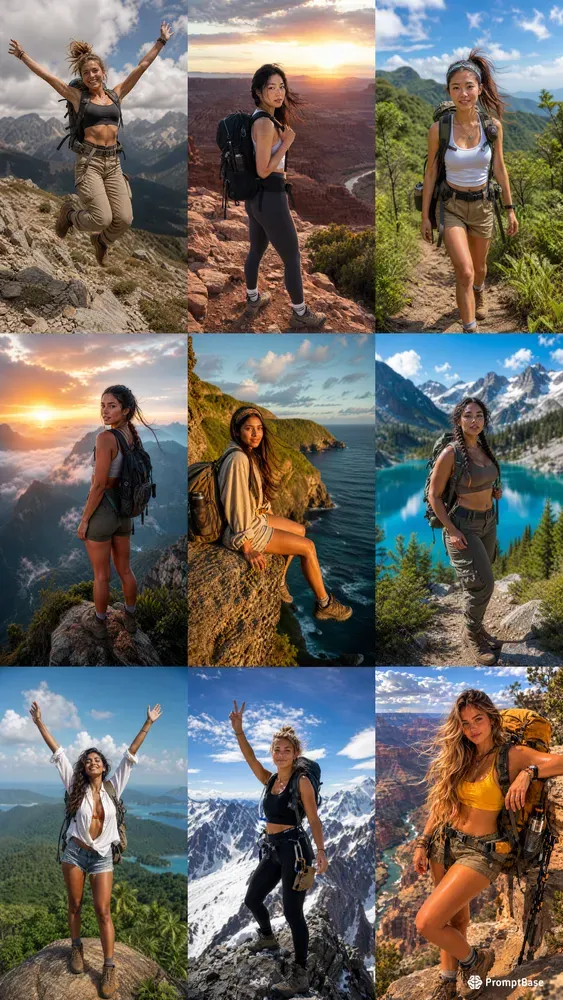 Adventure Influencer Girl Portraits