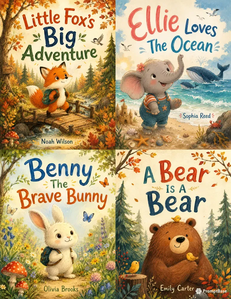 Handpainted Childrens Book Cover Prompts
