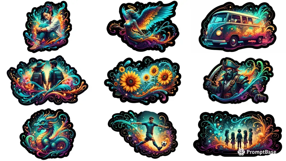 Neonglow Fantasy Sticker Masterpieces