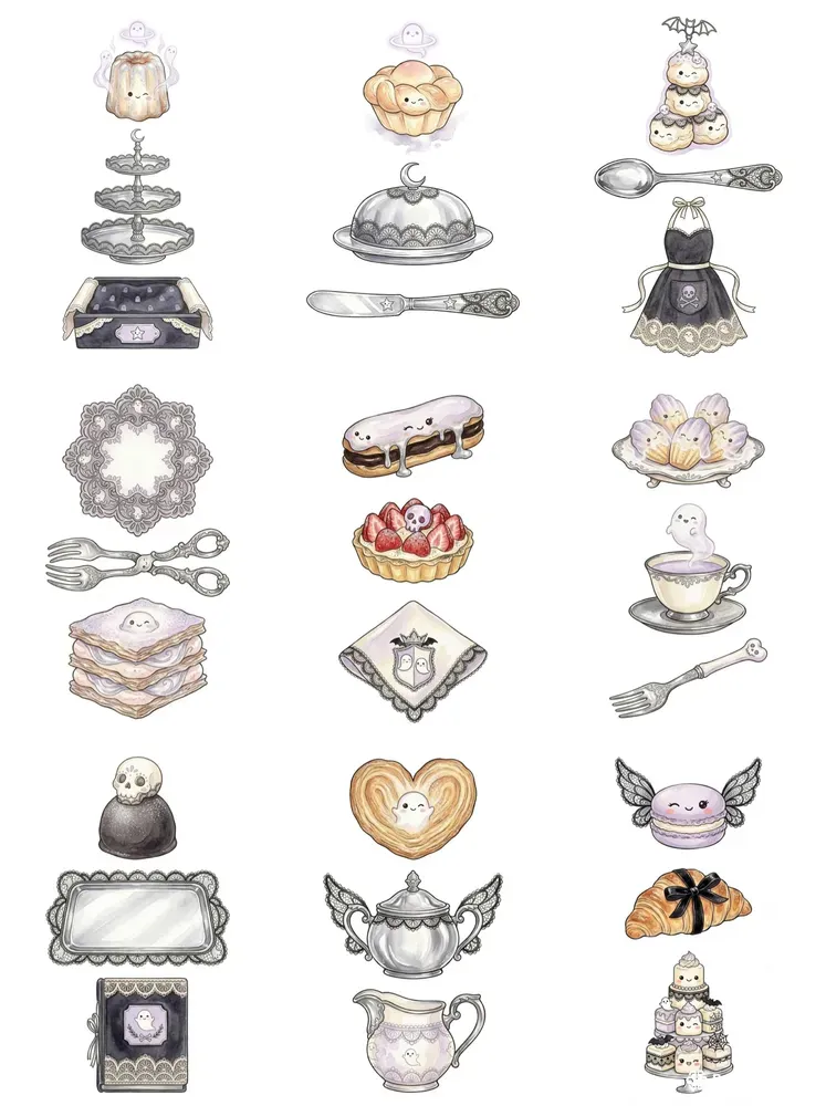 Ghostly Parisian Patisserie Clipart