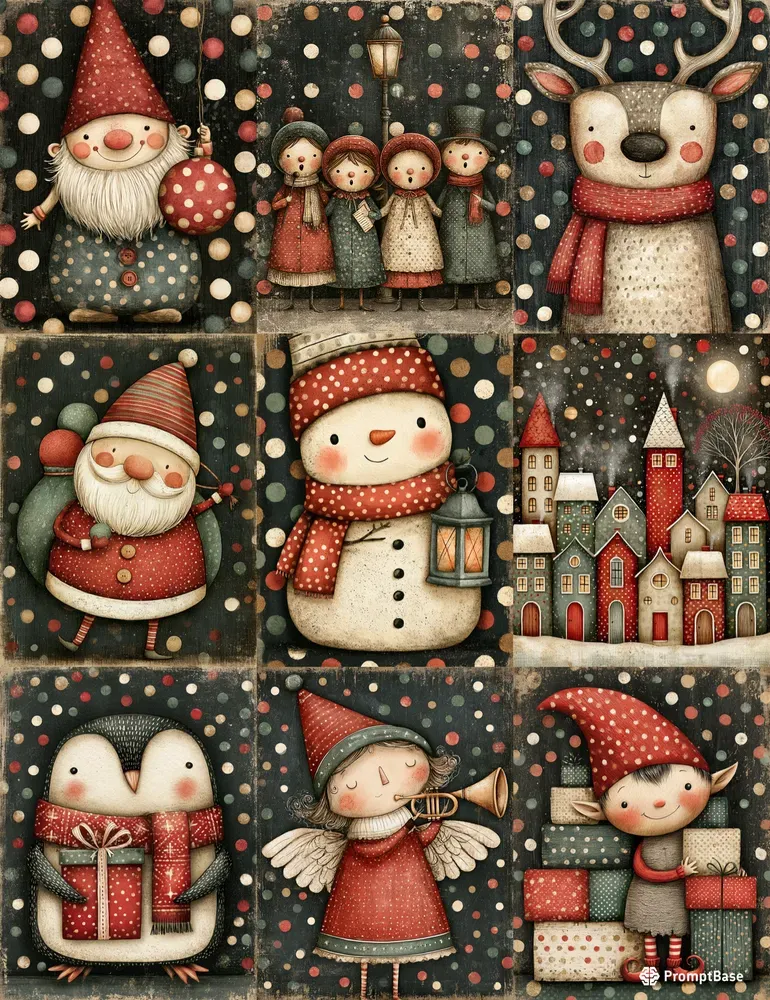Stylized Christmas Postcard Junk Journals