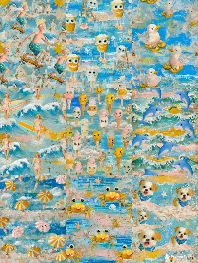 Sunset Splash Society Pattern Backgrounds