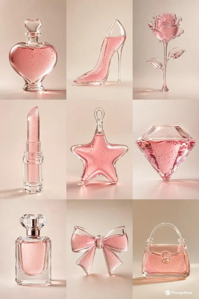 Glass Pink Liquid Objects Templates
