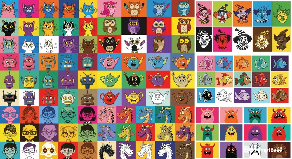 Whimsical Cartoon Faces