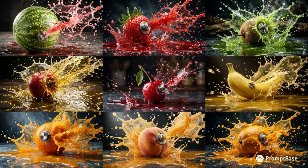 Explosive Fruit Splash Art