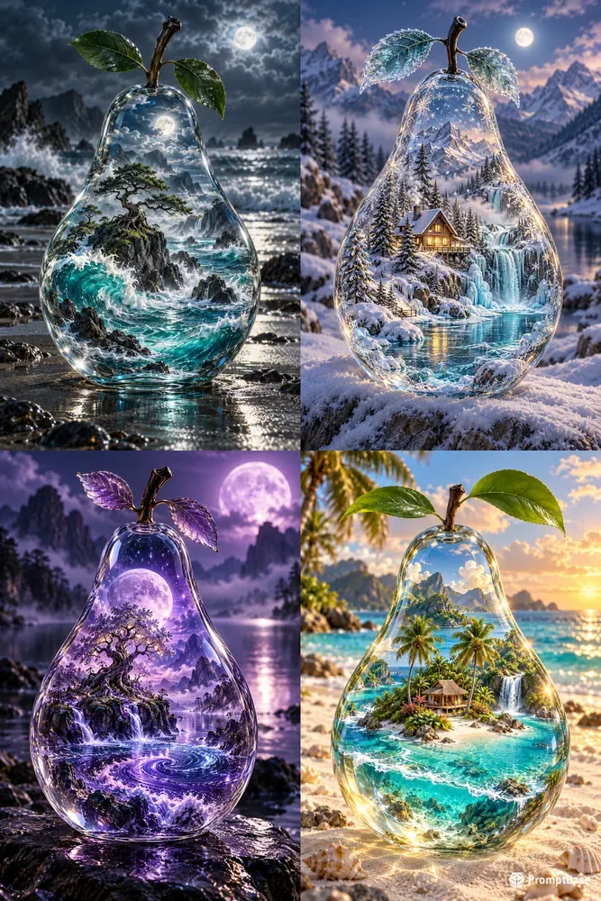 Magical Glass Pear Fantasy Art