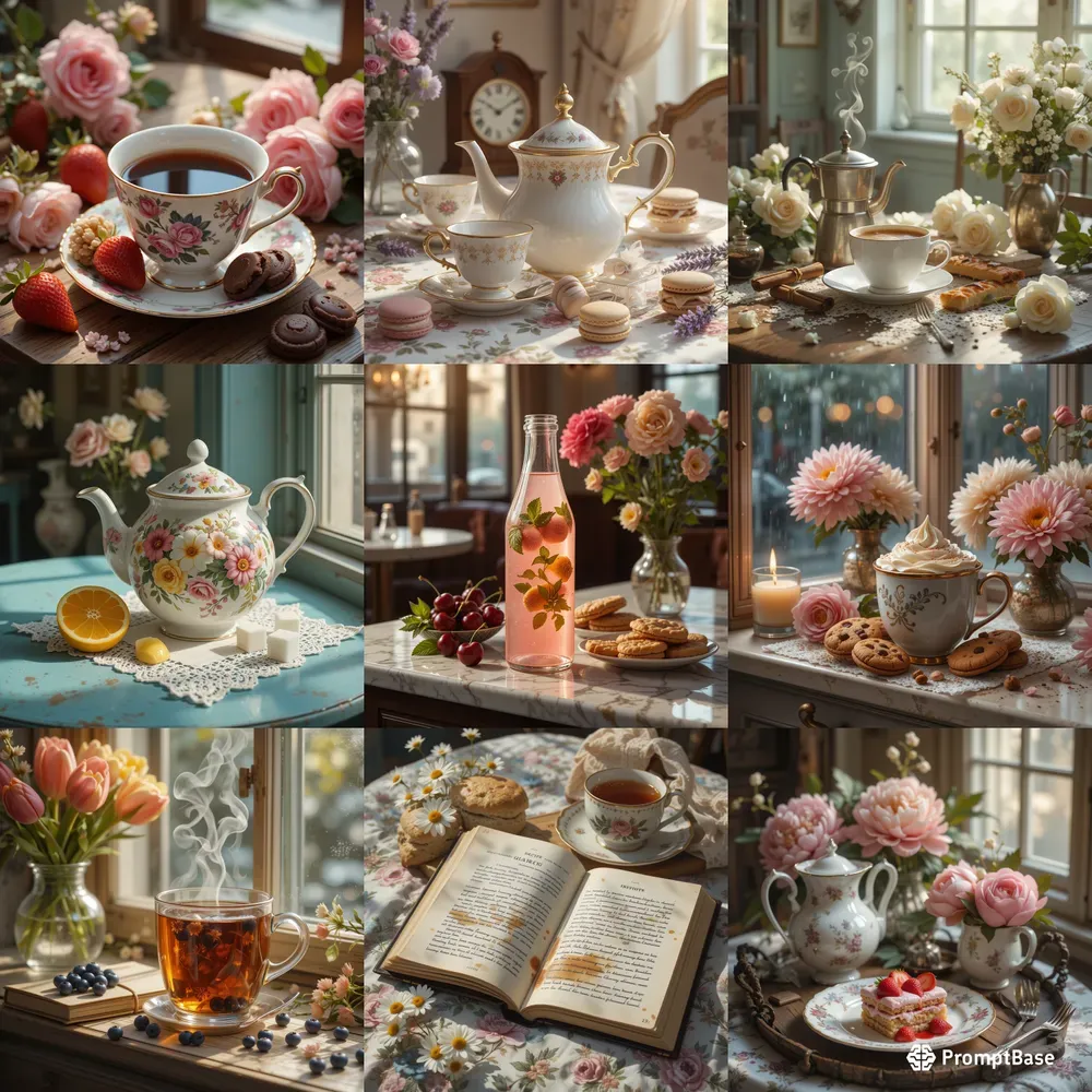 Vintage Sweets Floral Caf Aesthetics