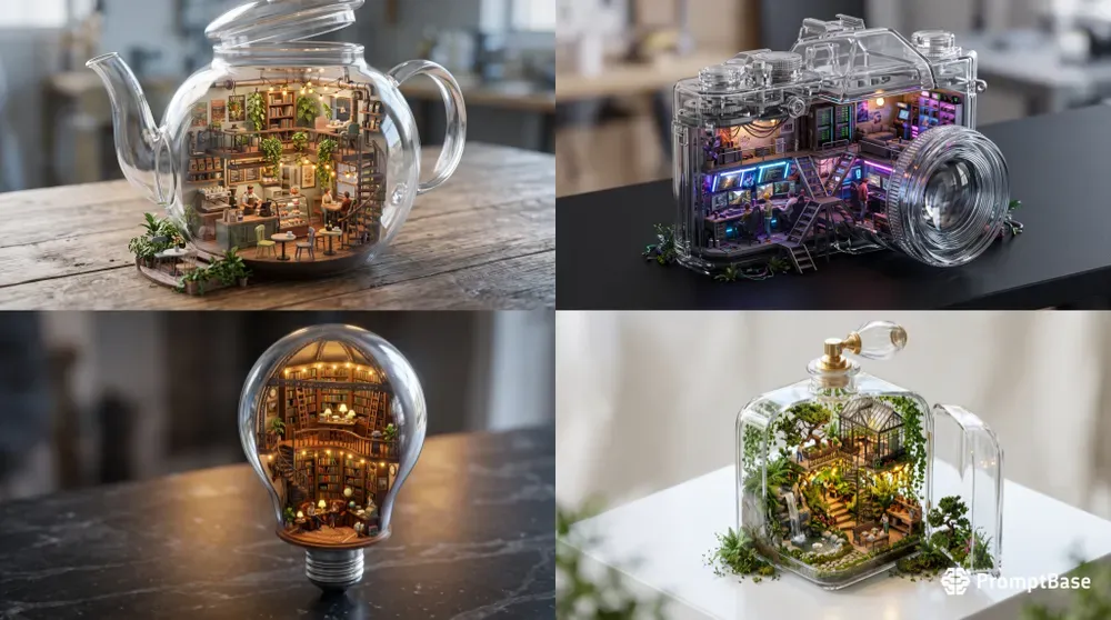 Isometric 3D Miniature Glass Worlds
