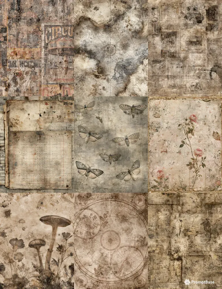 Distressed Ephemera Backgrounds