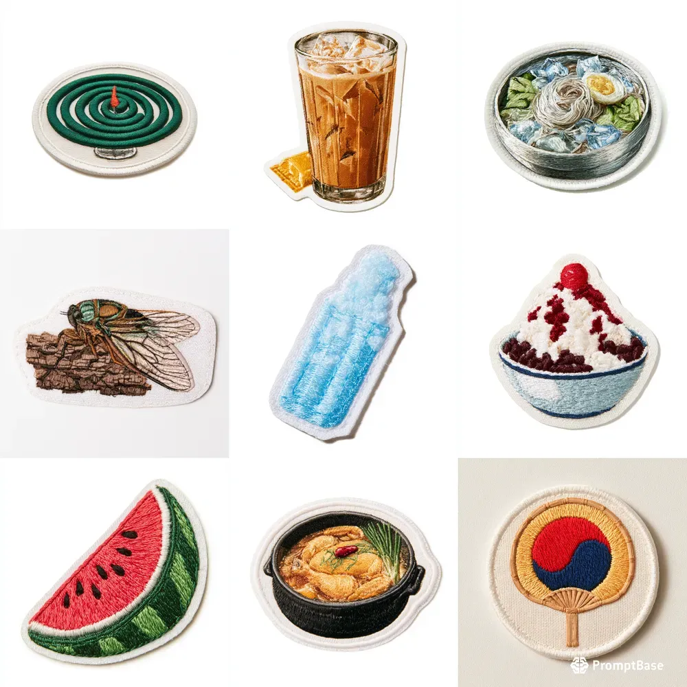 Korean Summer Embroidery Patches
