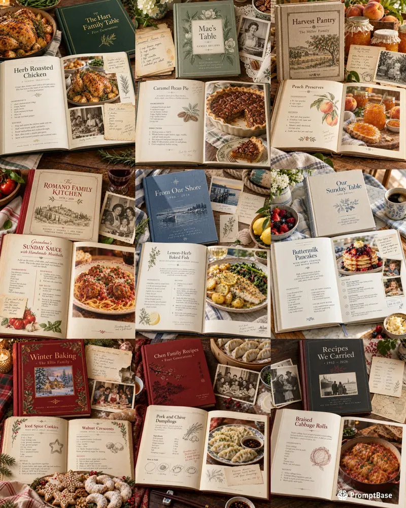 Personalized Family Recipe Heirloom Books