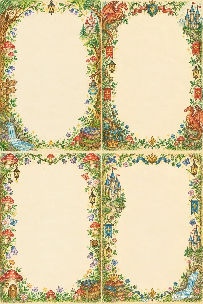 Crayon Fairy Tale Journal Borders