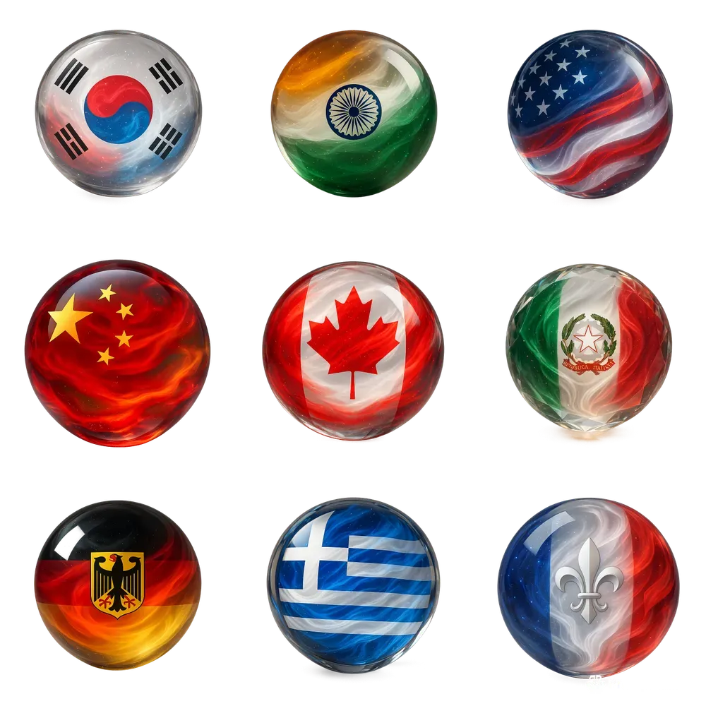 Crystals Orbs Inspired By Countries