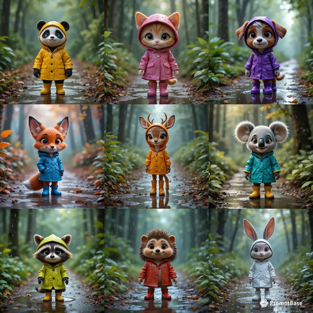 Rainy Day Forest Critters