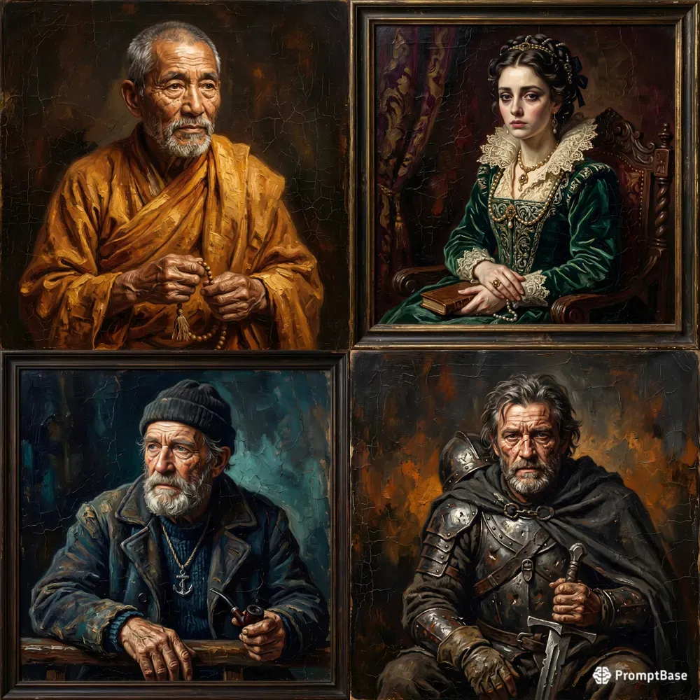 17th Century Chiaroscuro Oil Portraitures