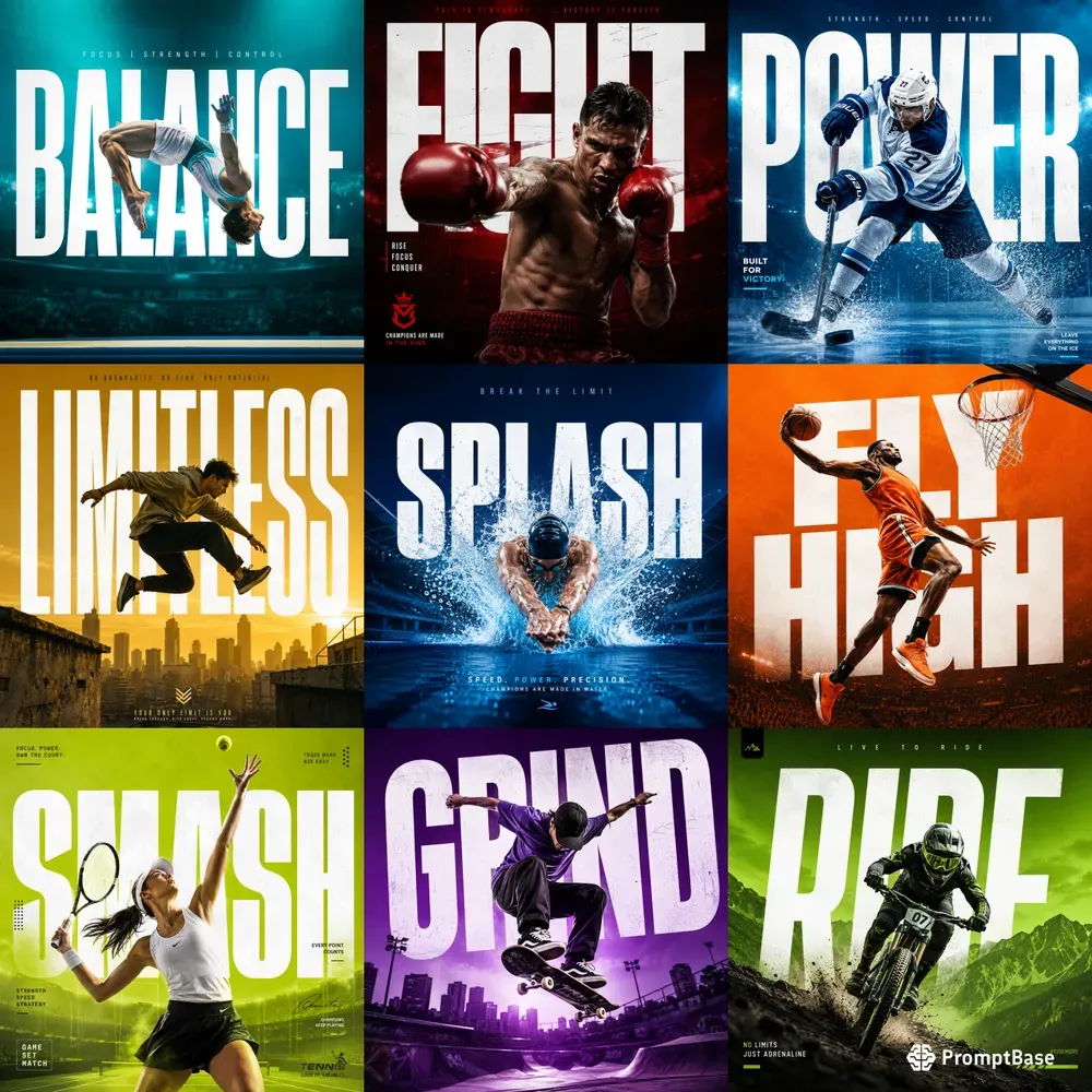 Sport Poster Behind Text Templates