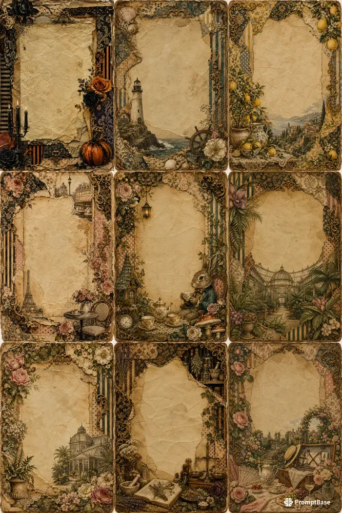 Vintage Journal Page Illustrations