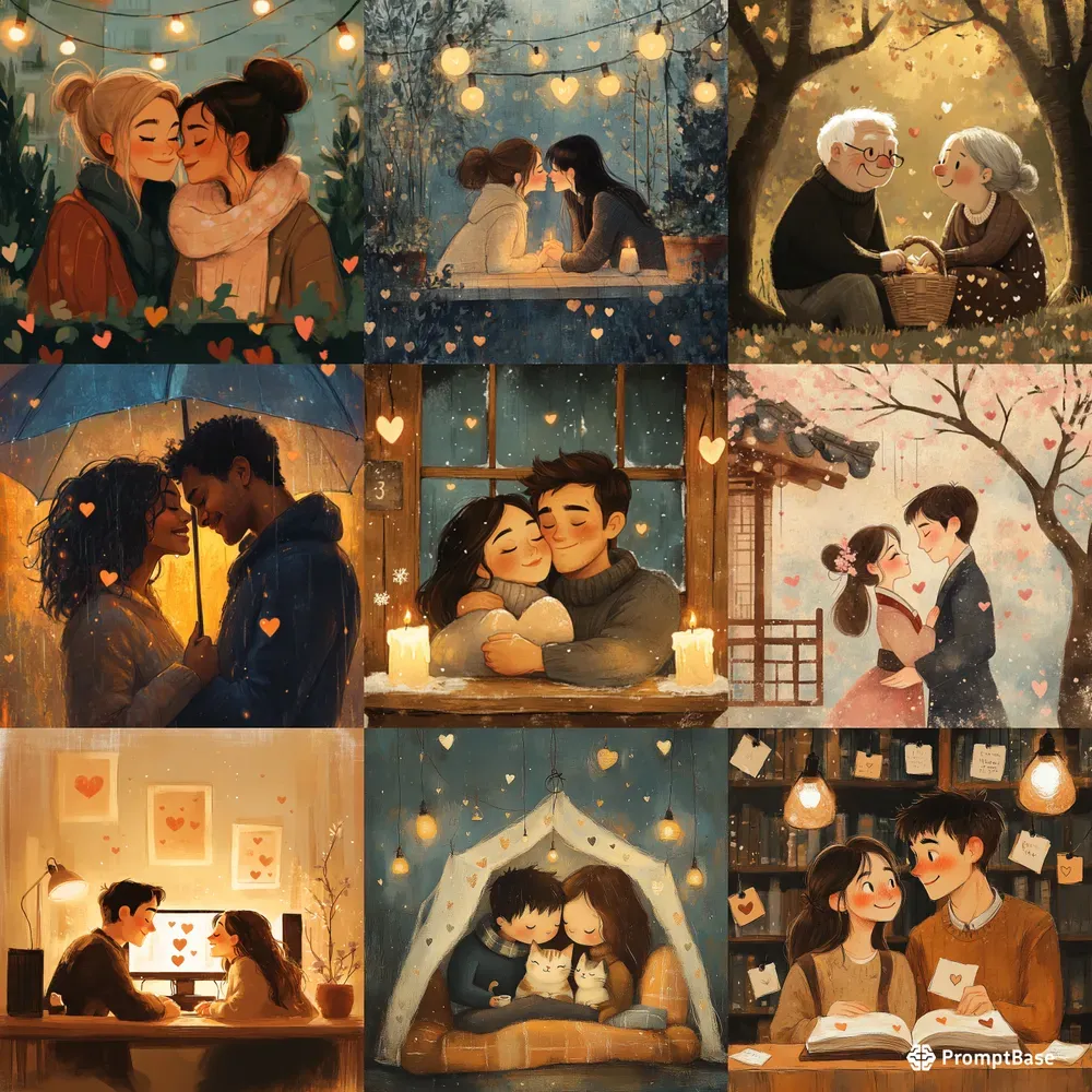 Whimsical Couples Art