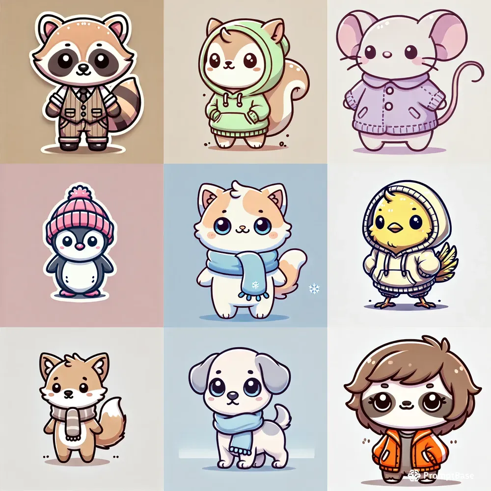 Cute Dressed Animal Cartoons