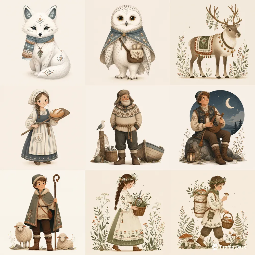 Nordic Folk Character Designs