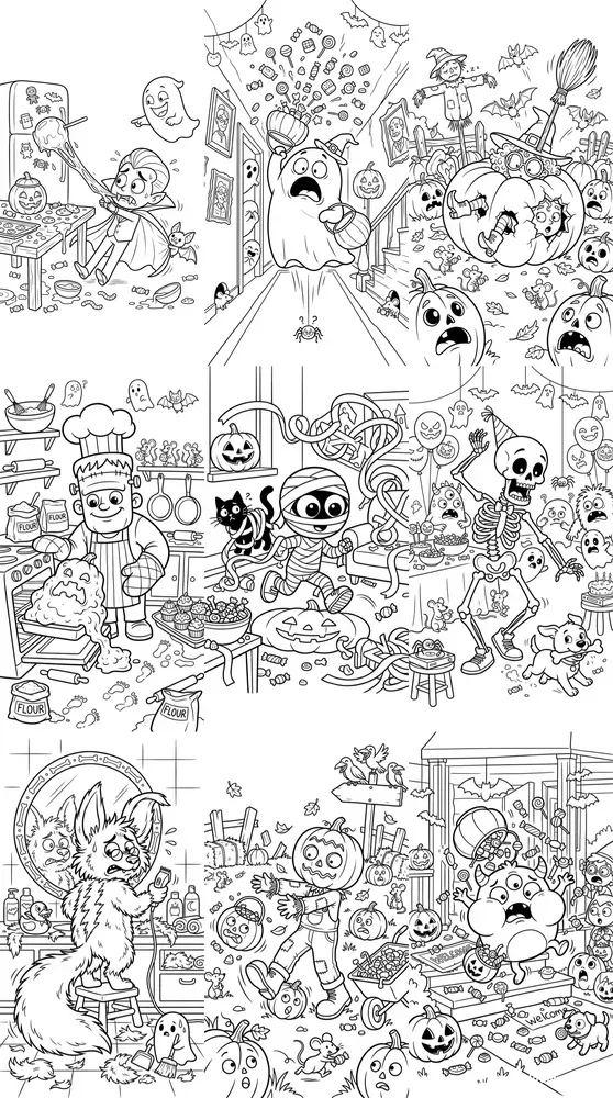 Funny Halloween Coloring Chaos