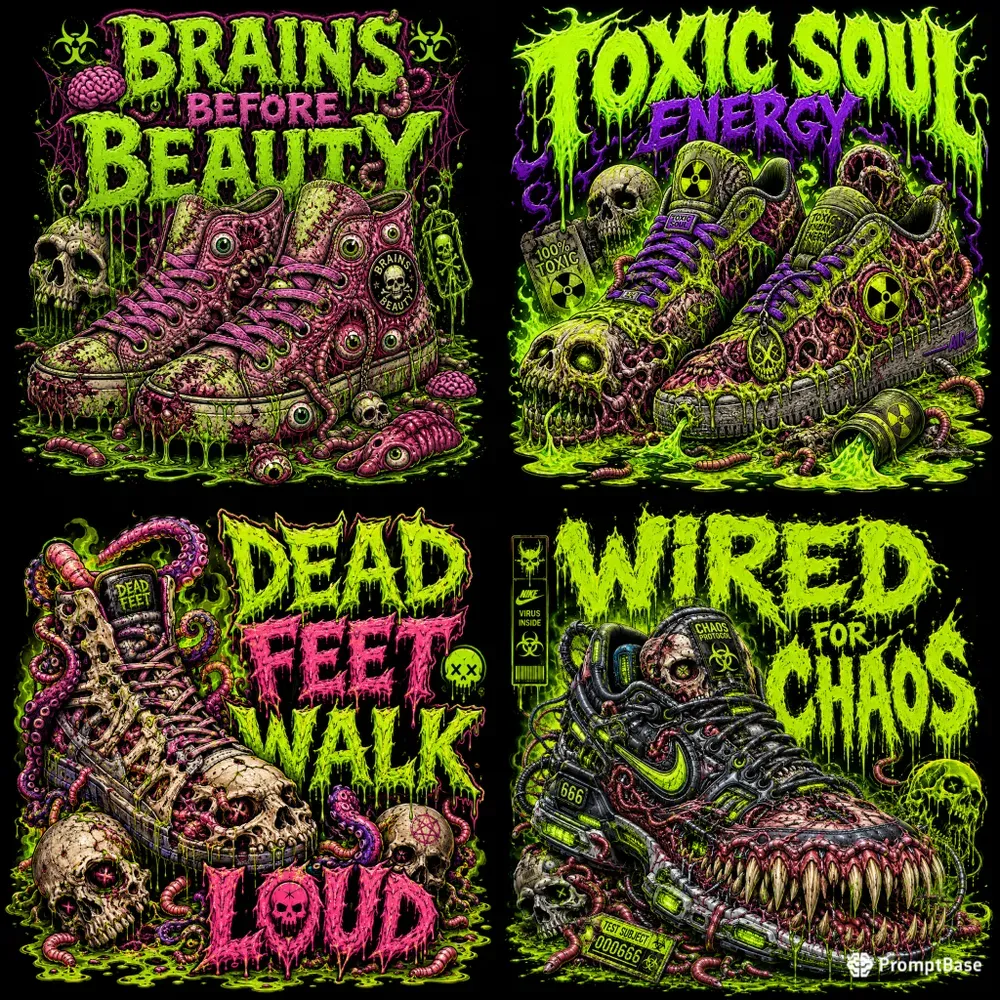Toxic Horror Sneaker Monster Tshirts
