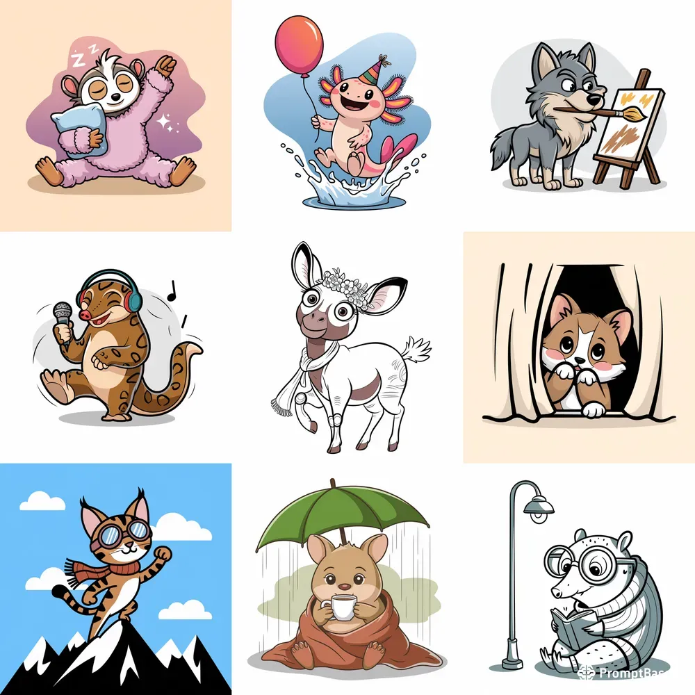 Animal Characters In Charming Moods