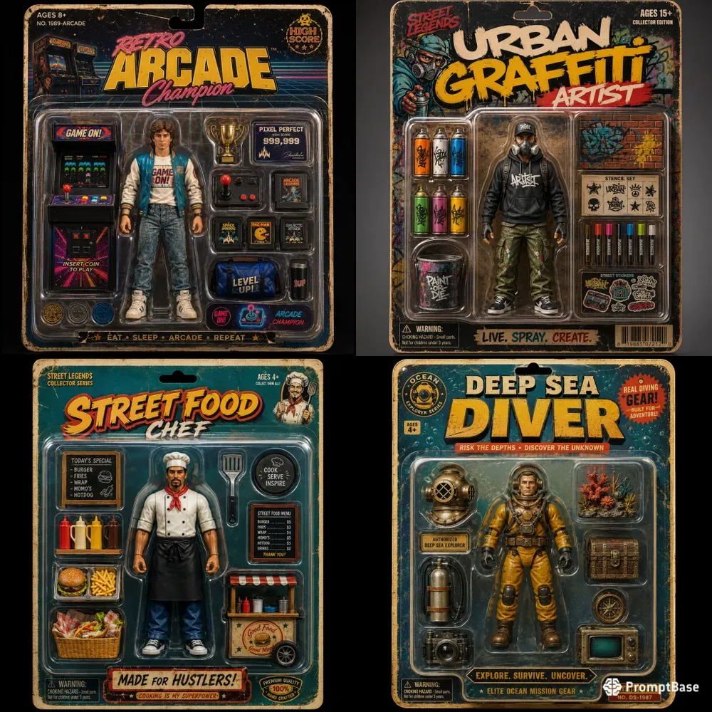 Retro Collectible Action Figure Packs