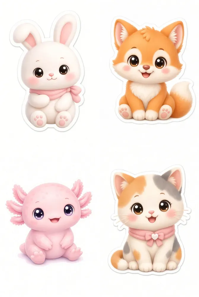 Cute Chubby Animal Stickers