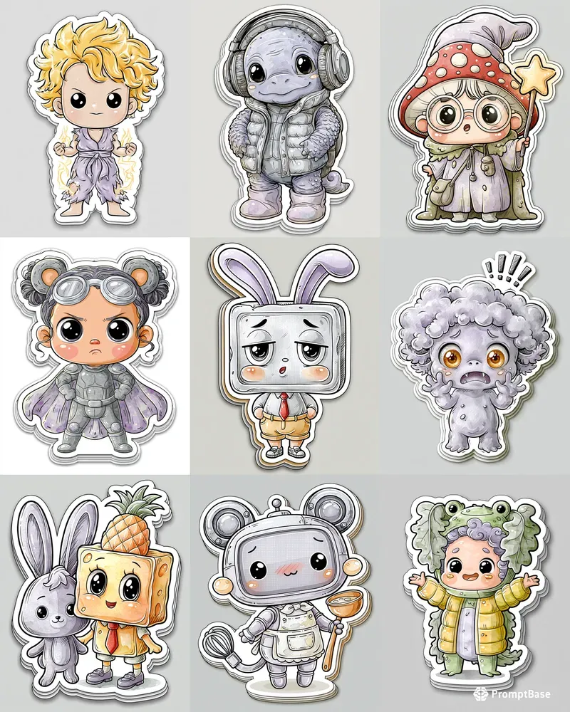 Chibi Diecut Sticker Mascots