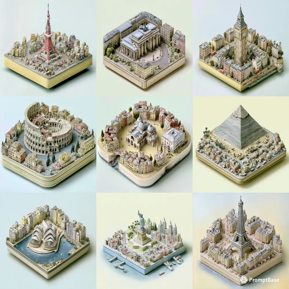 Miniature Landmark City Dioramas