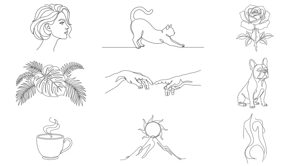 Minimalist Continuous Line Art Vectors