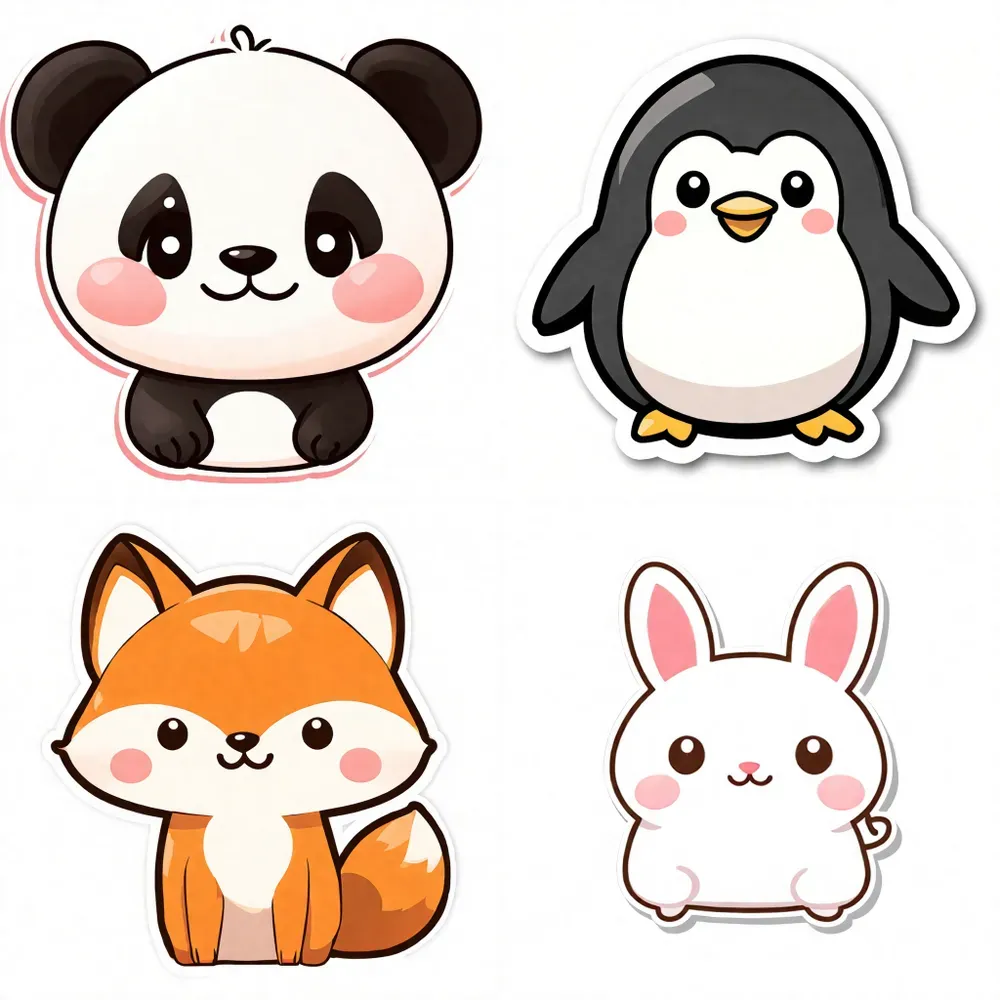 Cute Animal Sticker Illustrations