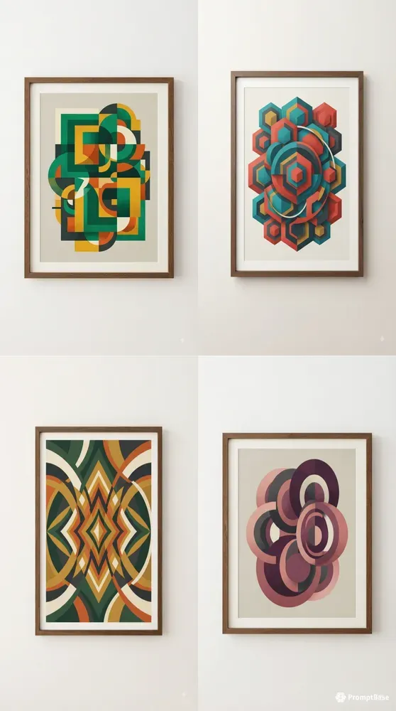 Midcentury Geometric Wall Art