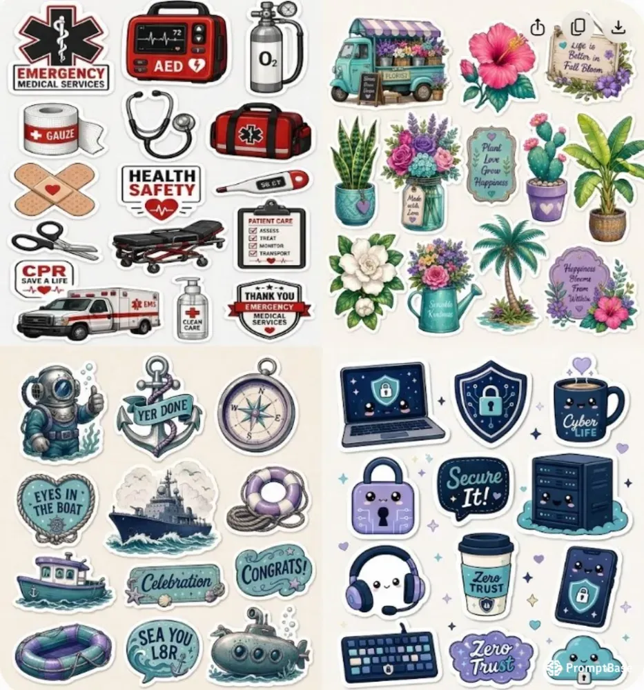 Cozy Profession Sticker Sheet Generator