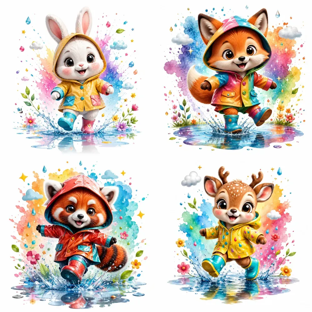 Whimsical Rainy Animal Tees