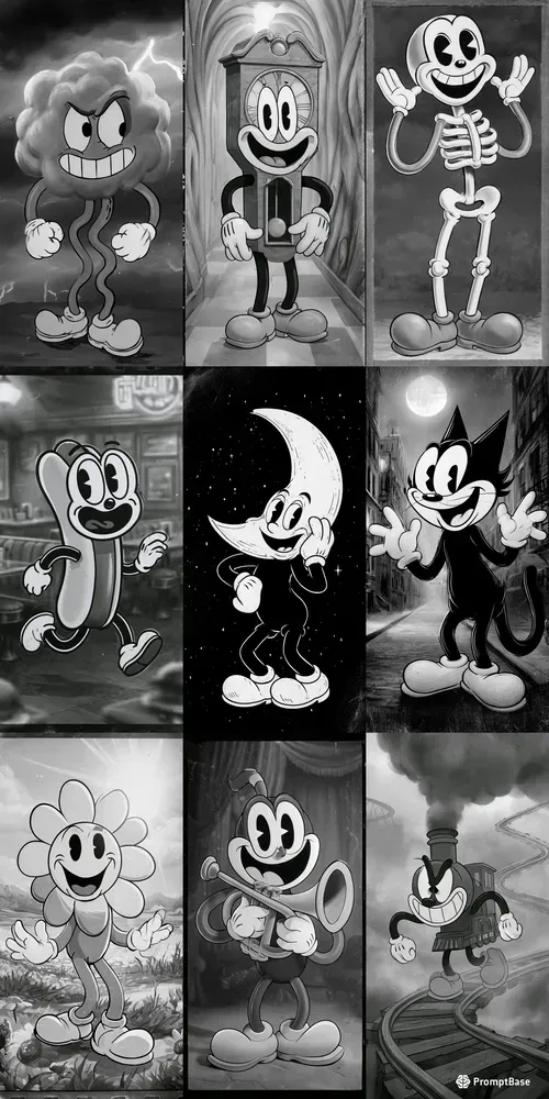 Vintage 1930s Rubber Hose Cartoons