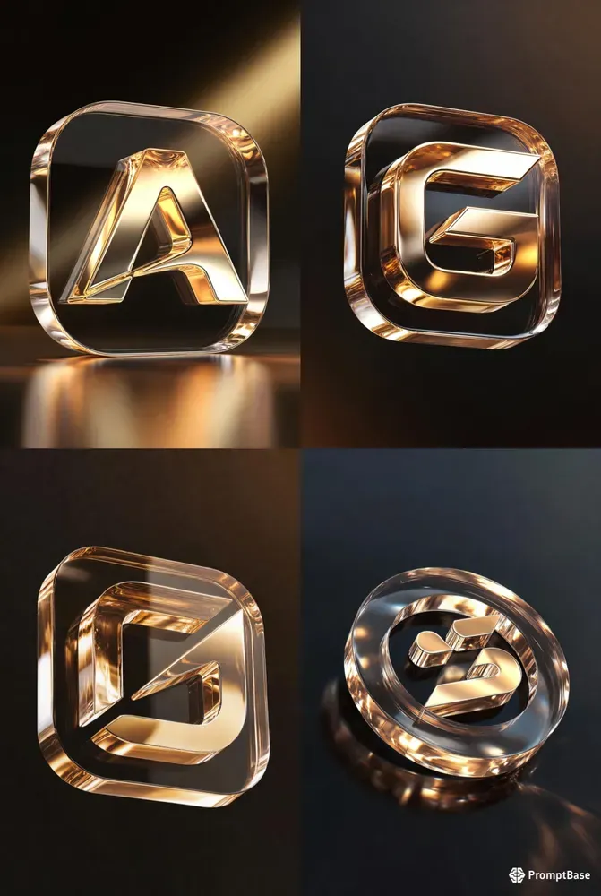 Gold Glass Logos 8K