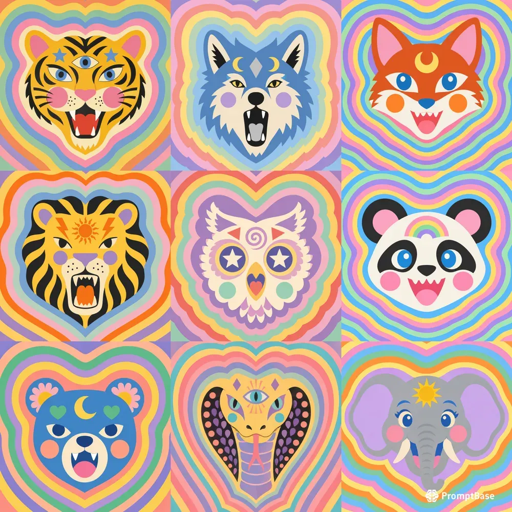 Pastel Psychedelic Pop Art Illustrations