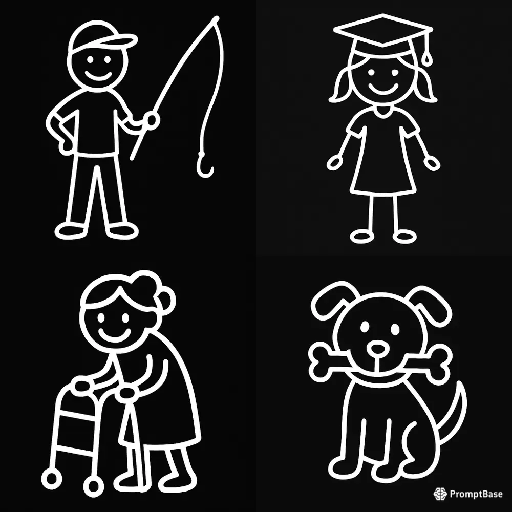 Family Stick Figure Stickers