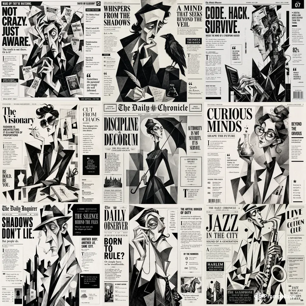 Surreal Newspaper Caricatures