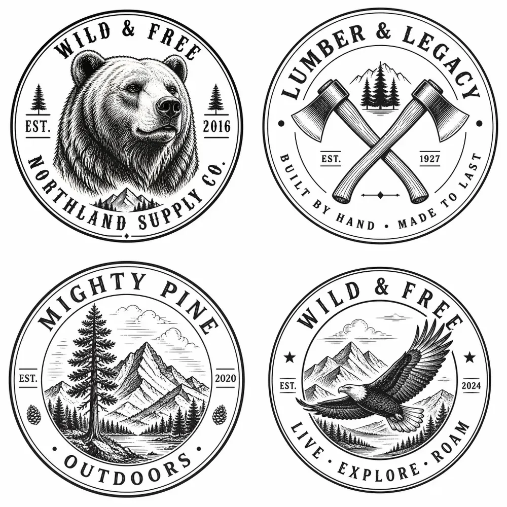 Minimalist Vintage Line Art Logos