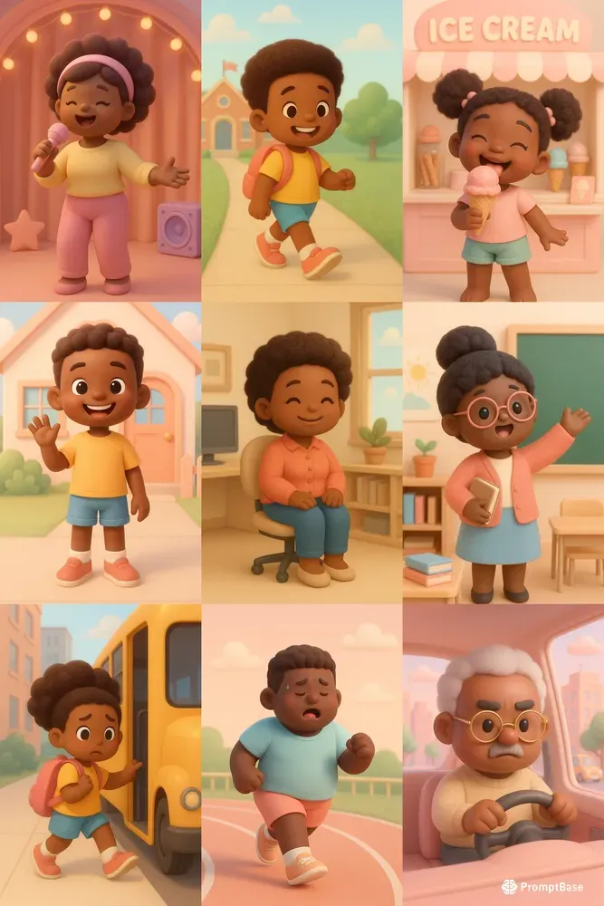 Cute Africanamerican Characters